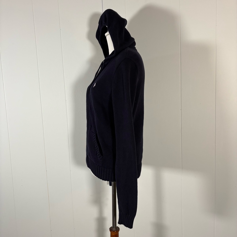 Ralph Lauren Blue Label Sweater Women’s L Hood Cotton Preppy Knit‎ Coastal - Picture 6 of 11